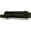 Picture of Monterosso Left Hand Facing Chaise End Sofa, Dark Olive Velvet with Black Leg