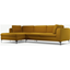 Picture of Monterosso Left Hand Facing Chaise End Sofa, Vintage Mustard Velvet with Black Leg