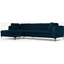 Picture of Monterosso Left Hand Facing Chaise End Sofa, Elite Teal with Black Leg