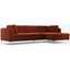 Picture of Monterosso Right Hand Facing Chaise End Sofa, Brick Red Velvet with Chrome Leg
