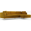 Picture of Monterosso Right Hand Facing Chaise End Sofa, Vintage Mustard Velvet with Chrome Leg