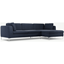 Picture of Monterosso Right Hand Facing Chaise End Sofa, Textured Mist Blue with Chrome Leg