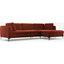 Picture of Monterosso Right Hand Facing Chaise End Sofa, Brick Red Velvet with Black Leg