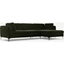 Picture of Monterosso Right Hand Facing Chaise End Sofa, Dark Olive Velvet with Black Leg