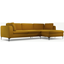 Picture of Monterosso Right Hand Facing Chaise End Sofa, Vintage Mustard Velvet with Black Leg