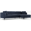 Picture of Monterosso Right Hand Facing Chaise End Sofa, Textured Mist Blue with Black Leg