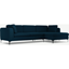 Picture of Monterosso Right Hand Facing Chaise End Sofa, Elite Teal with Black Leg