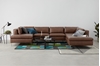 Picture of Monterosso Right Hand Facing Corner Sofa, Walnut Brown Leather