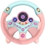 Picture of Driving Simulation Steering Wheel Toy with Base Pink