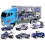 Picture of 6pcs Alloy Diecast Carrier Truck Toy Cars Police Car