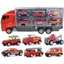 Picture of 6pcs Alloy Diecast Carrier Truck Toy Cars Fire Truck