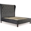 Picture of Standard Bed| King Size| Dark Grey Velour| Contemporary Style