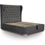 Picture of Ottoman Extra Storage Bed| King Size| Dark Grey Velour| Contemporary Style