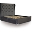 Picture of Four Drawer Bed| King Size| Dark Grey Velour| Contemporary Style