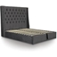 Picture of Ottoman Bed| King Size| Dark Grey Velour| Contemporary Style