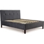 Picture of Standard Bed| King Size| Dark Grey Velour| Contemporary Style